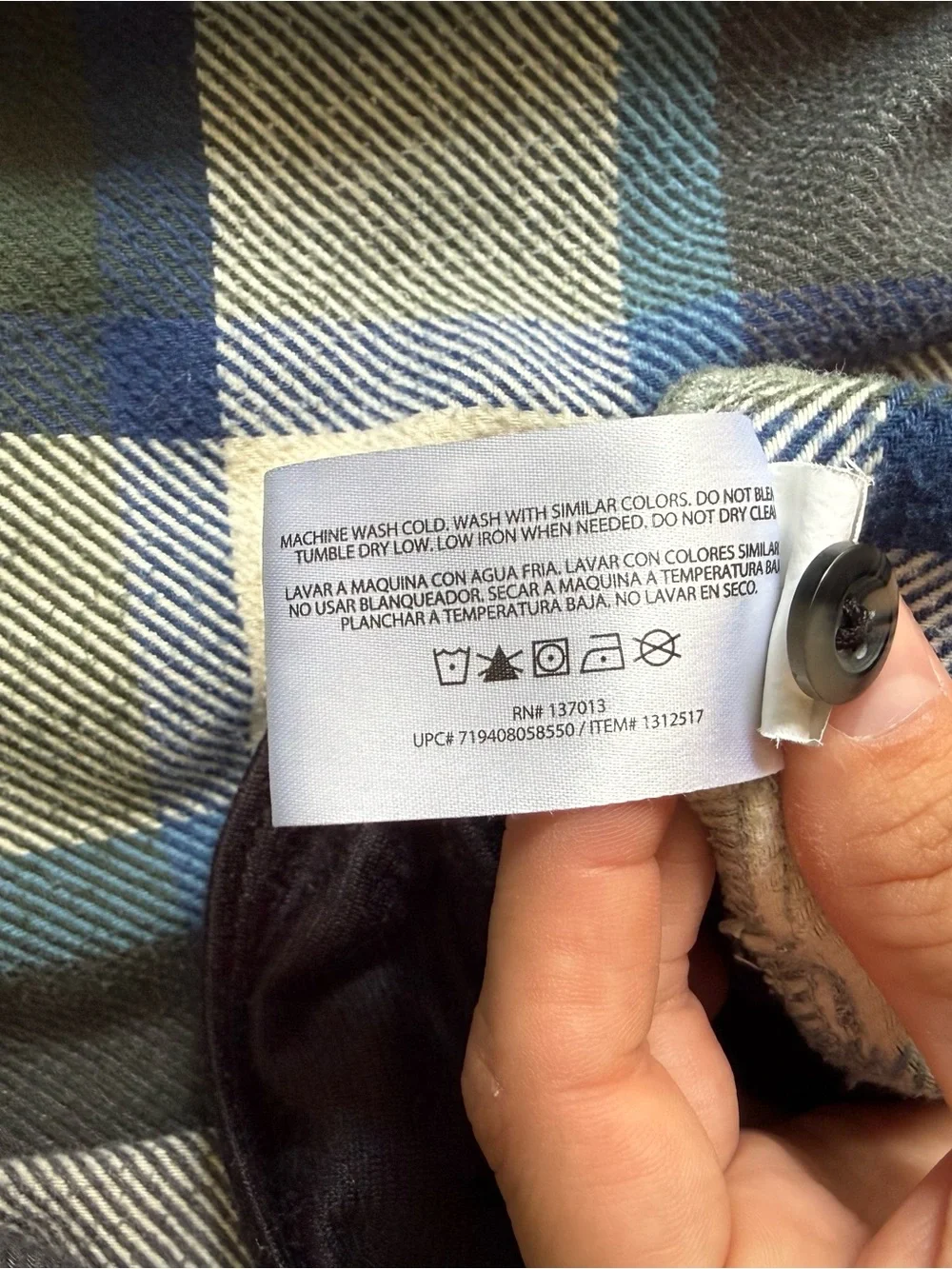 Orvis Plaid Fleece-Lined Jacket in Green, Blue & Cream